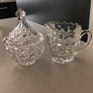 Americana Crystal/Glass Sugar & Creamer